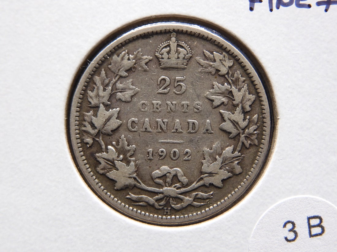 1902-H Canada 25 Cents.  Fine+. (1 of 3)