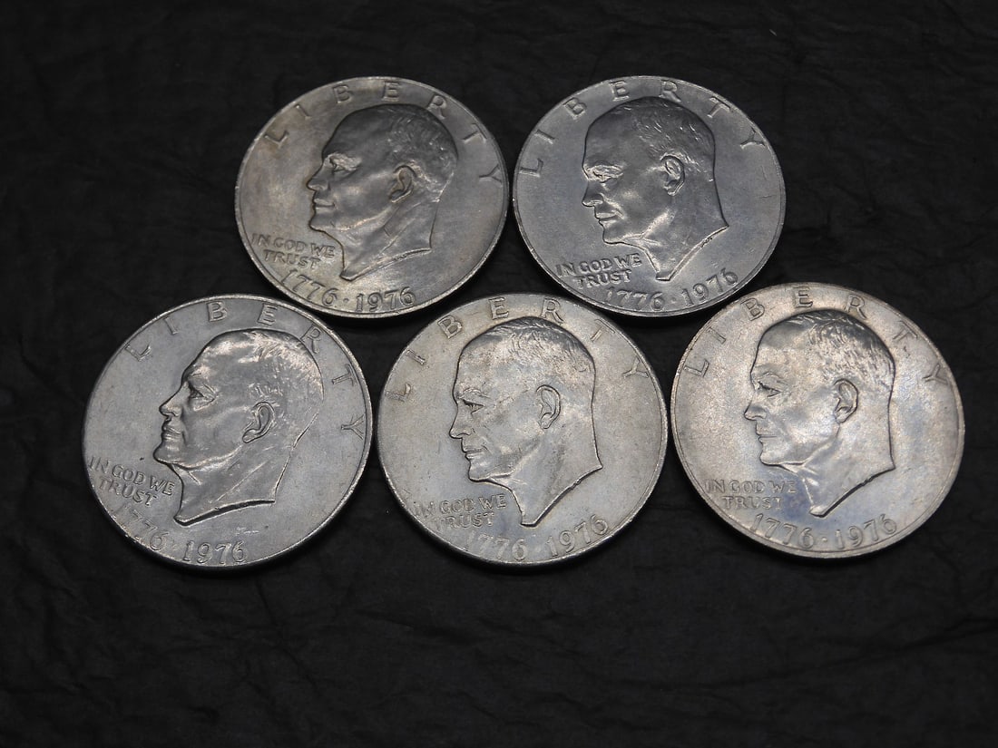 (5) 1976-P Clad Bicentennial Eisenhower Dollars (1 of 2)
