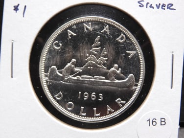 1963 Canada Silver $1.  UNC.