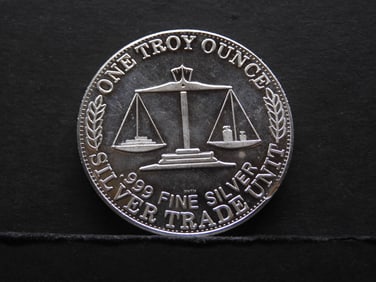 One Troy Ounce .999 Fine Silver Round "Silver Trade Unit"