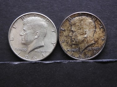 1964-P+D 90% Silver Kennedy Half Dollars