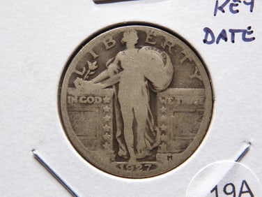 1927-S Standing Quarter. Key Date.