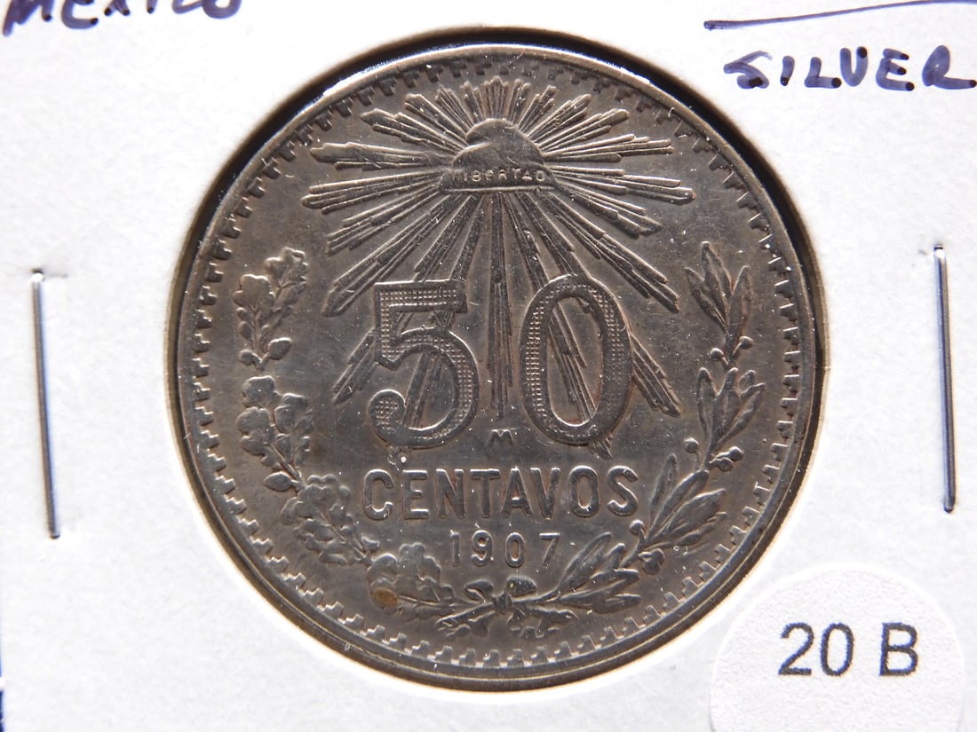 1907 Mexico Silver 50 Centavos. (1 of 3)
