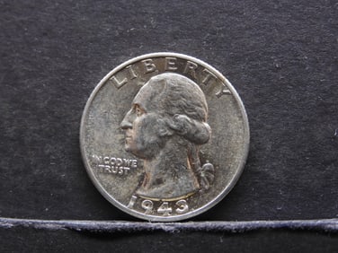 1943 UNC 90% Silver Washington Quarter