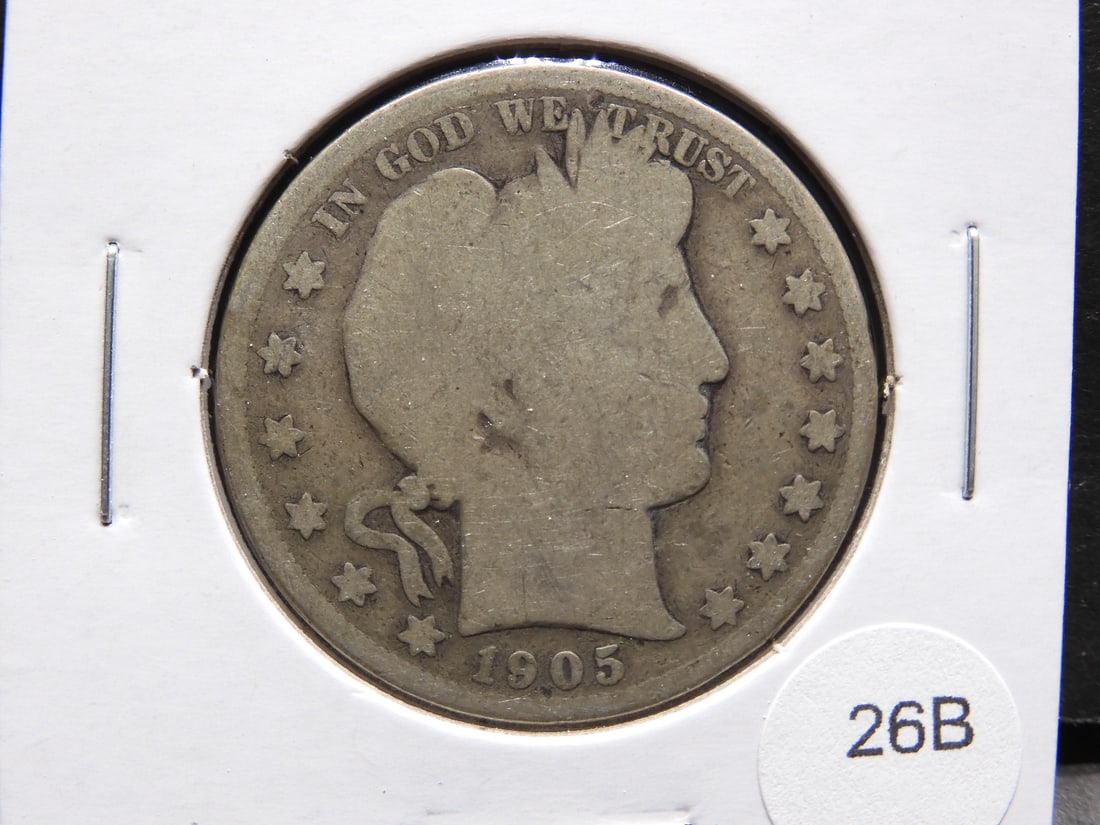 1905-S Barber Half Dollar. (1 of 3)