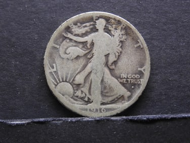 1916-D KEY DATE Walking Liberty Half Dollar