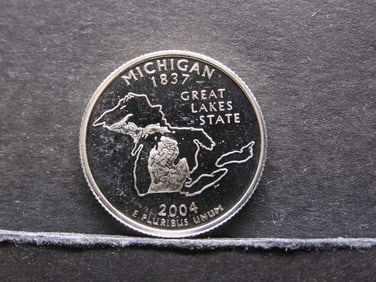 2004-S Proof Michigan 90% Silver State Quarter. High Book Value