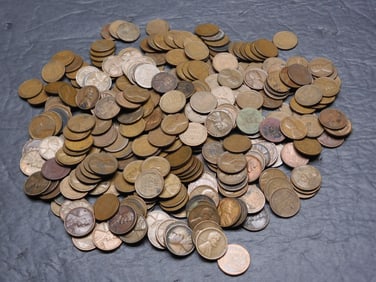 300 Wheat Cents Circulated.