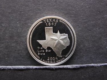 2004-S Proof Texas 90% Silver State Quarter. High Book Value
