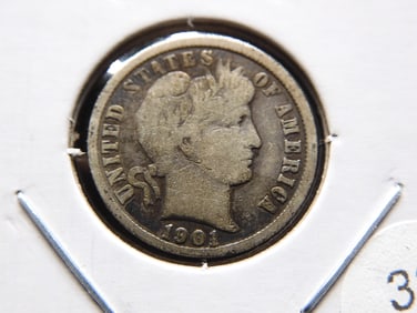 1901-O Barber Dime.