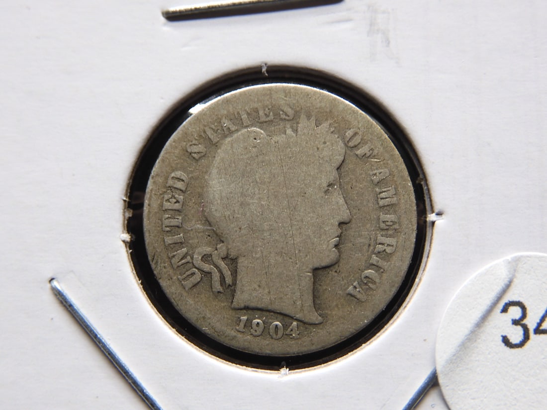 1904-S Barber Dime. (1 of 3)