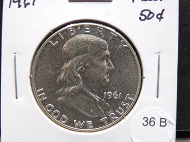 1961 Proof Franklin Half Dollar.