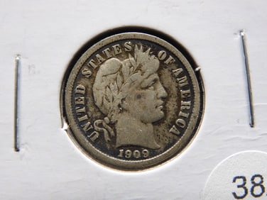 1909-D Barber Dime.
