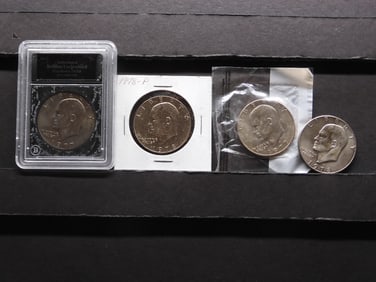 1977-P+D UNC + 1978-P+D Clad Eisenhower Dollars