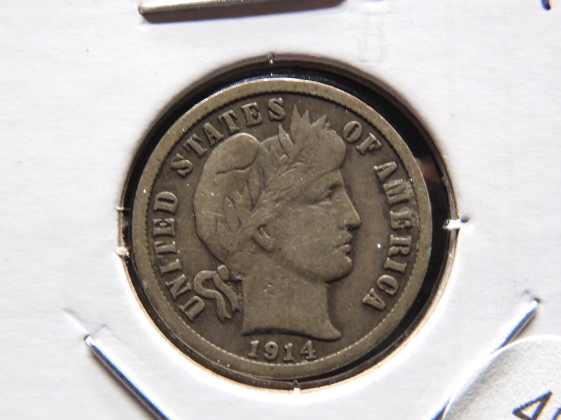 1914 Barber Dime.   Fine. (1 of 3)