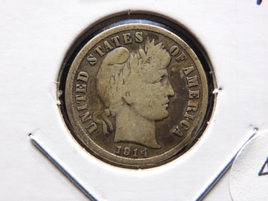 1914-S Barber Dime.  Fine.