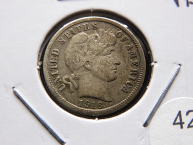 1916-S Barber Dime. VF.