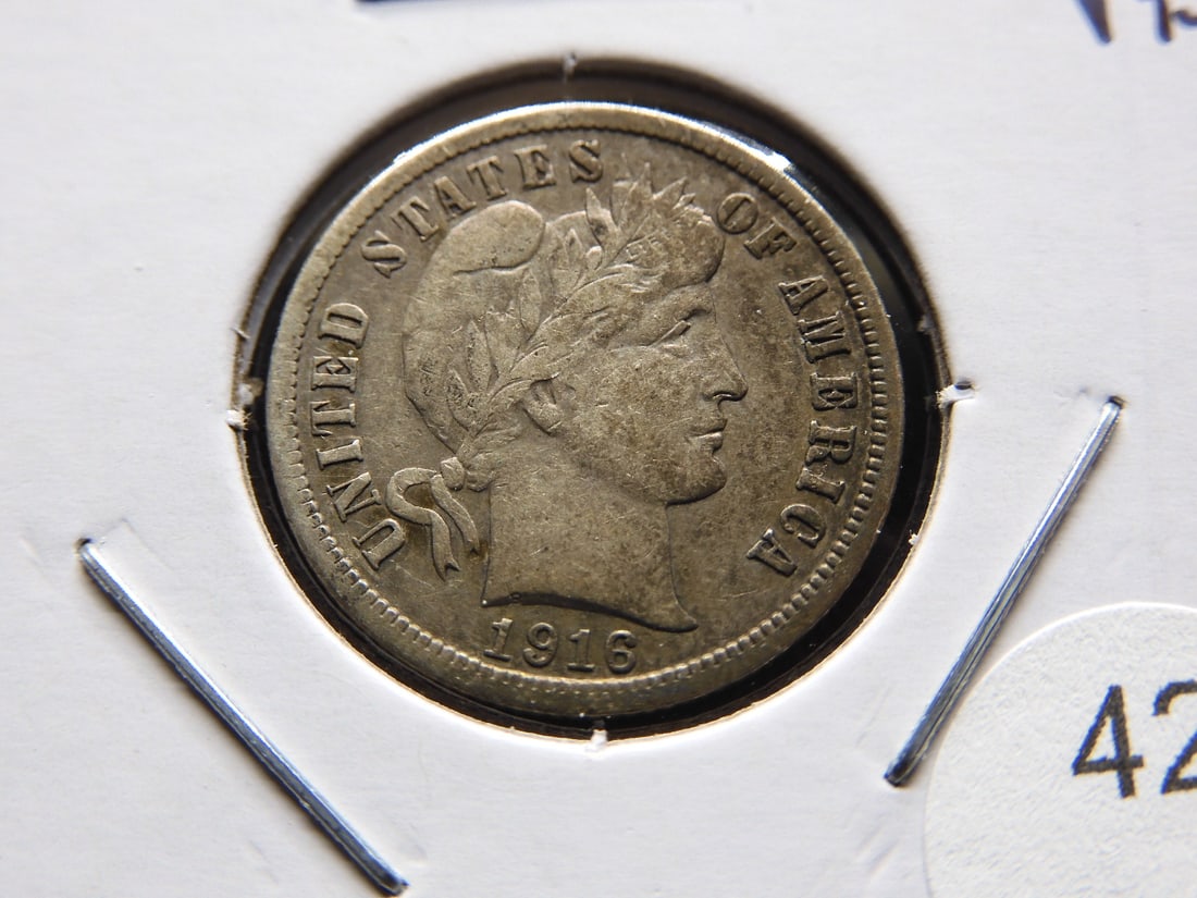 1916-S Barber Dime. VF. (1 of 3)