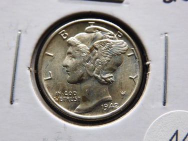 1942 Mercury Dime. B.U.