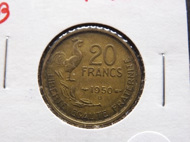 1950 B France 20 Francs, UNC