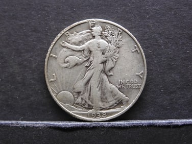 1938 Walking Liberty Half Dollar- Reverse Damage