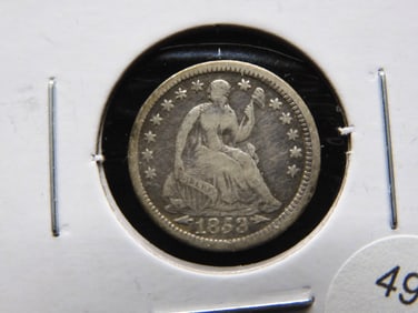 1853 Seated Half Dime.