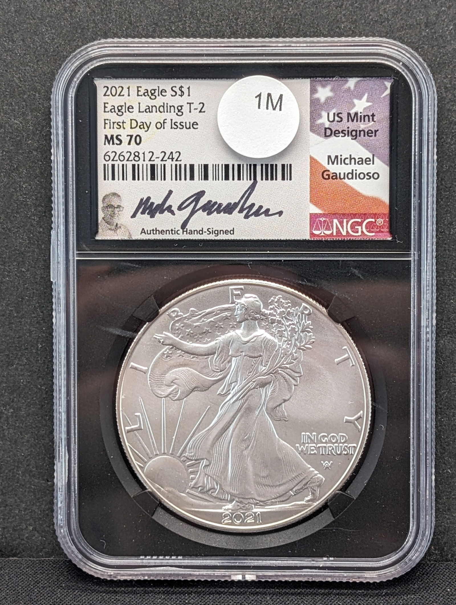 2021 Type 2 Gem Brilliant Uncirculated Silver American Eagle First Production Graded MS70 By NGC (1 of 3)
