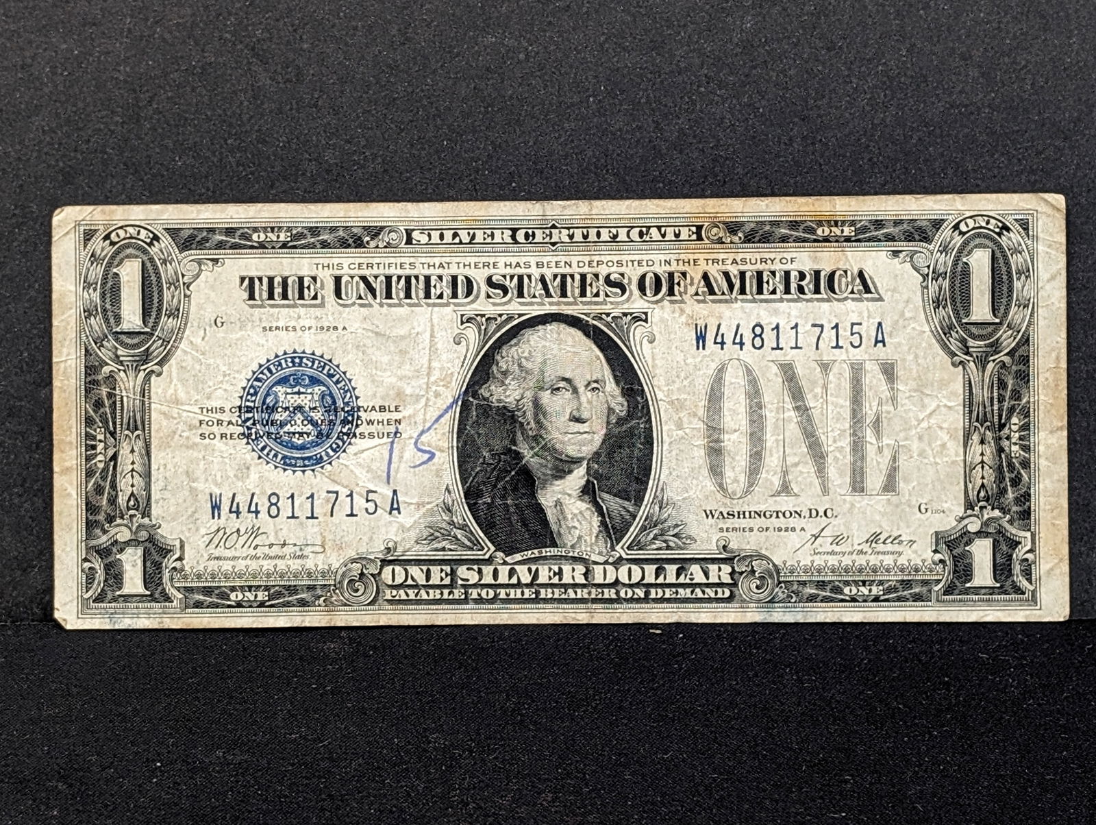 Series 1928 A $1 Silver Certificate, Funny Back (1 of 3)