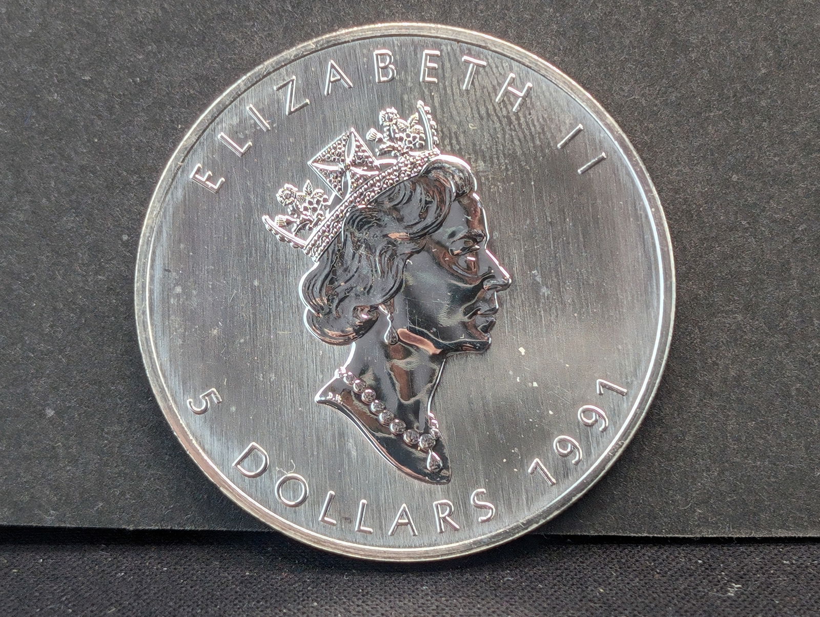 1991 Canada One Ounce .999 Fine Silver $5. PROOF (1 of 2)