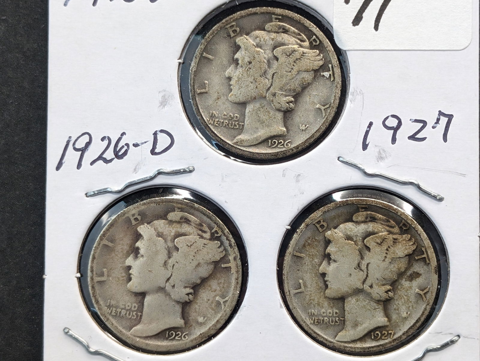 1926 P,D 1927 Mercury Dimes (1 of 3)