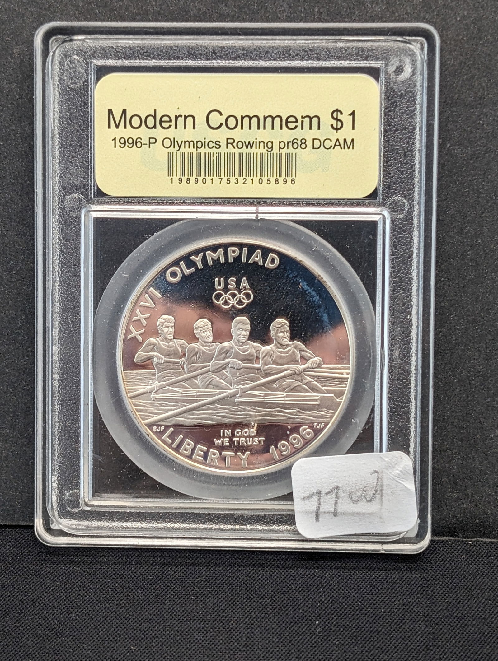 1996-P Olympic Rowing Proof Commemorative Silver Dollar in Slab (1 of 3)