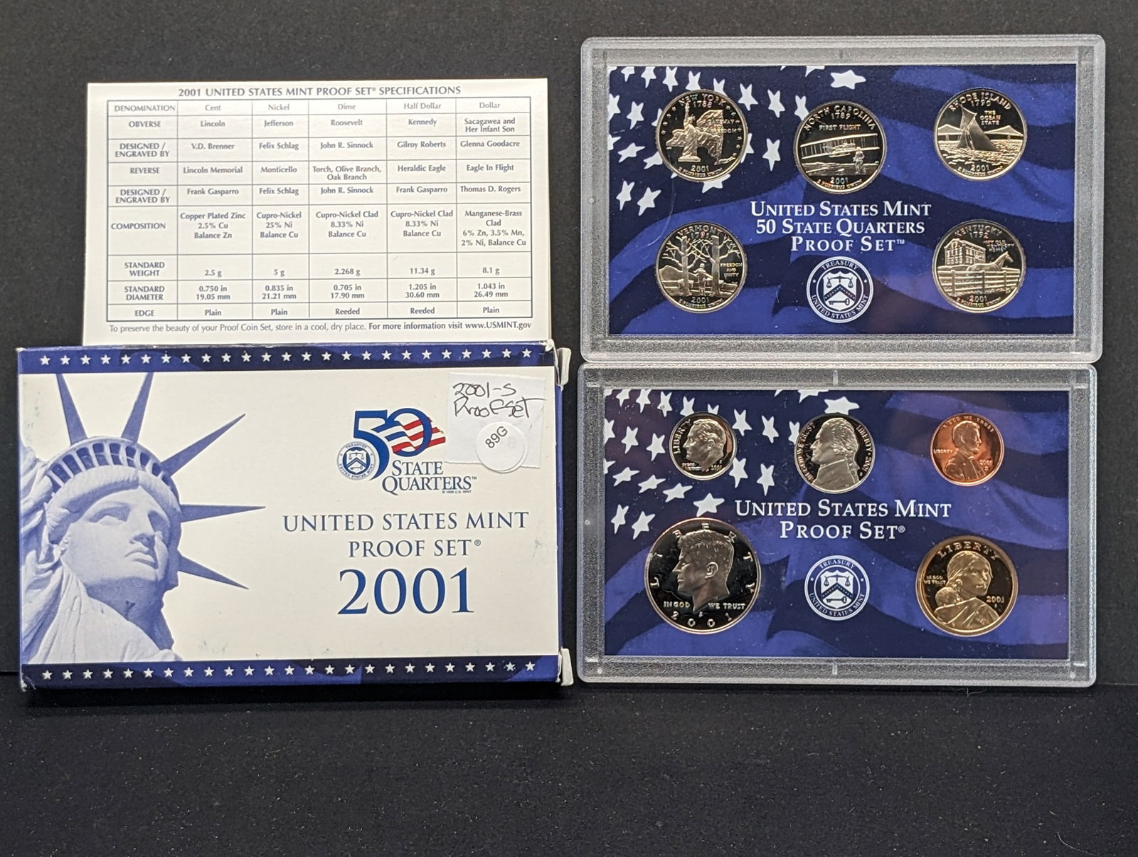 2001-S US Mint Proof Set. OGP (1 of 6)