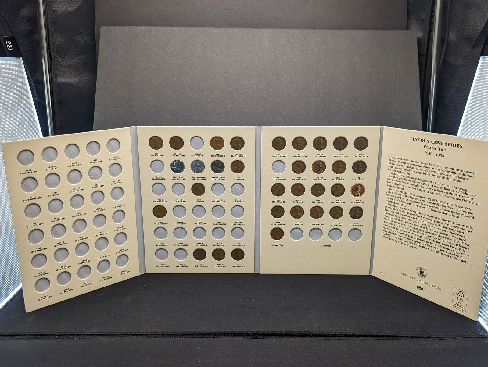 Littleton Lincoln Cent Album Vol. 2 1930-1958- 33 Coins (1 of 5)
