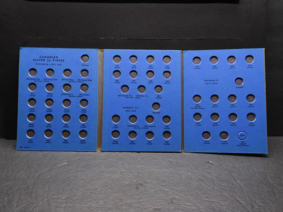 EMPTY Whitman Canadian Silver 5 Cent Album 1858-1921 (1 of 2)