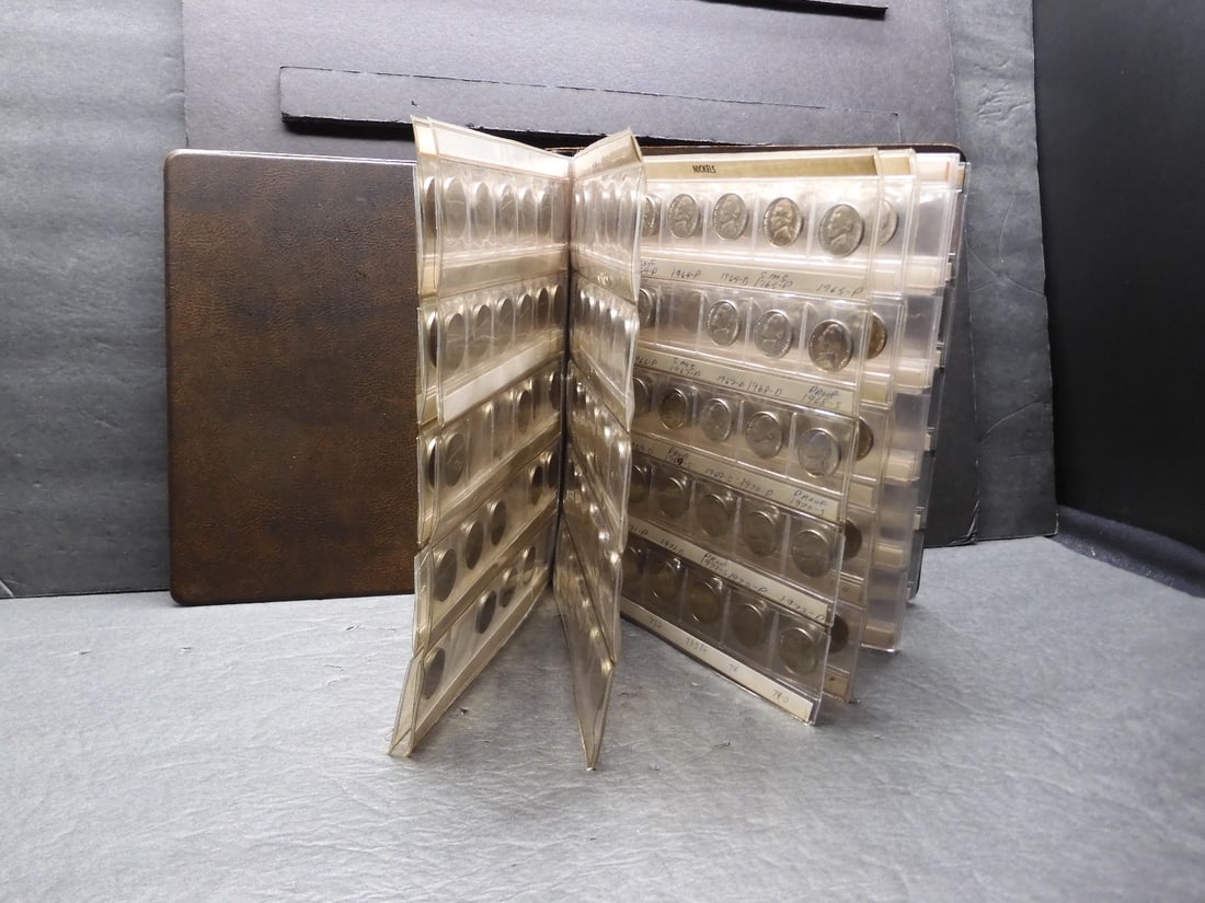 LARGE!! 1938-1985 Jefferson Nickel Collection in (Broken) Album (126 Pcs) (1 of 14)