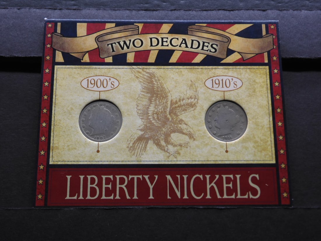 Two Decades Liberty "V" Nickels - 2 Coins: Two Decades Liberty "V" Nickels - 2 Coins
