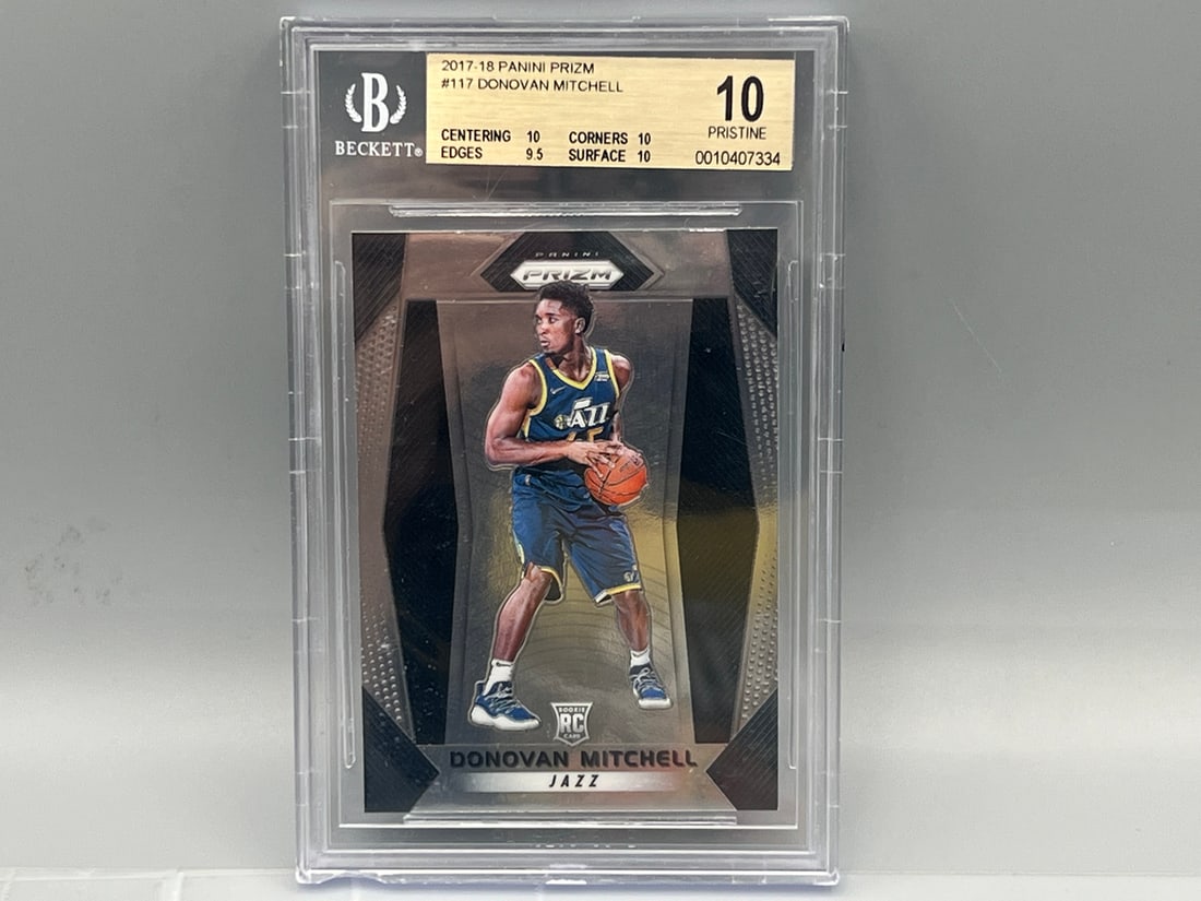 2017-18 Panini Prizm Donovan Mitchell RC #117 BGS Pristine 10 - Tough Grade - Bottom Corner of Case (1 of 2)