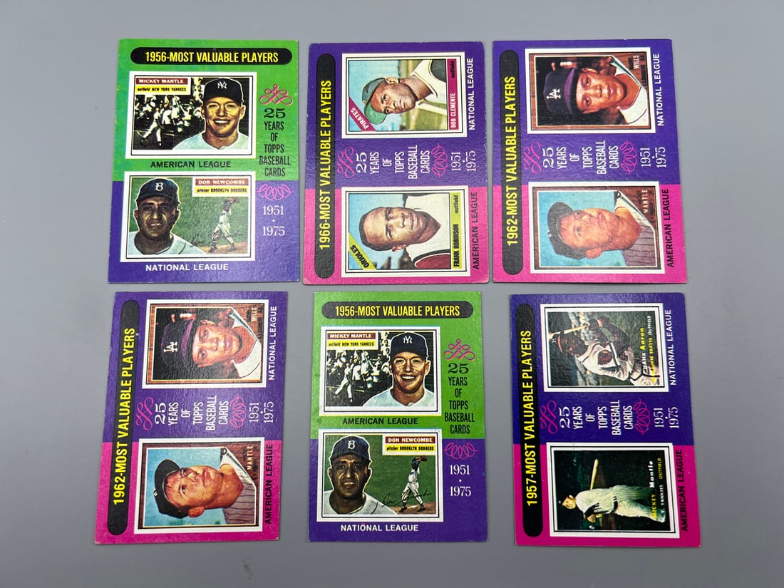 Lot of (6) 1975 Topps & 1975 Topps Mini Baseball MVP Cards W/ Stars - Varying Conditions (1 of 2)