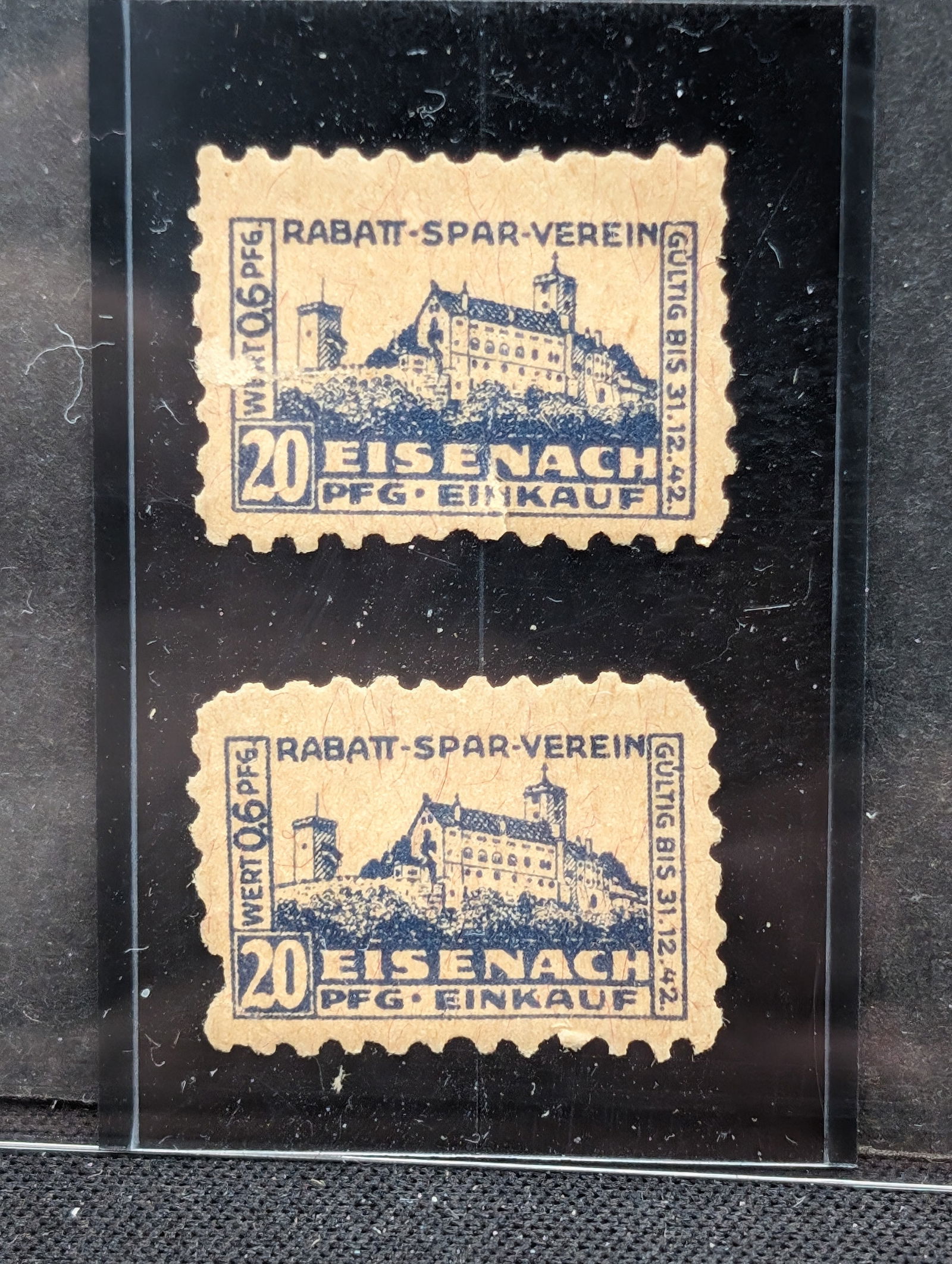 2 German 20 Pfennig WWII Military Stamps- Eisenach (1 of 1)