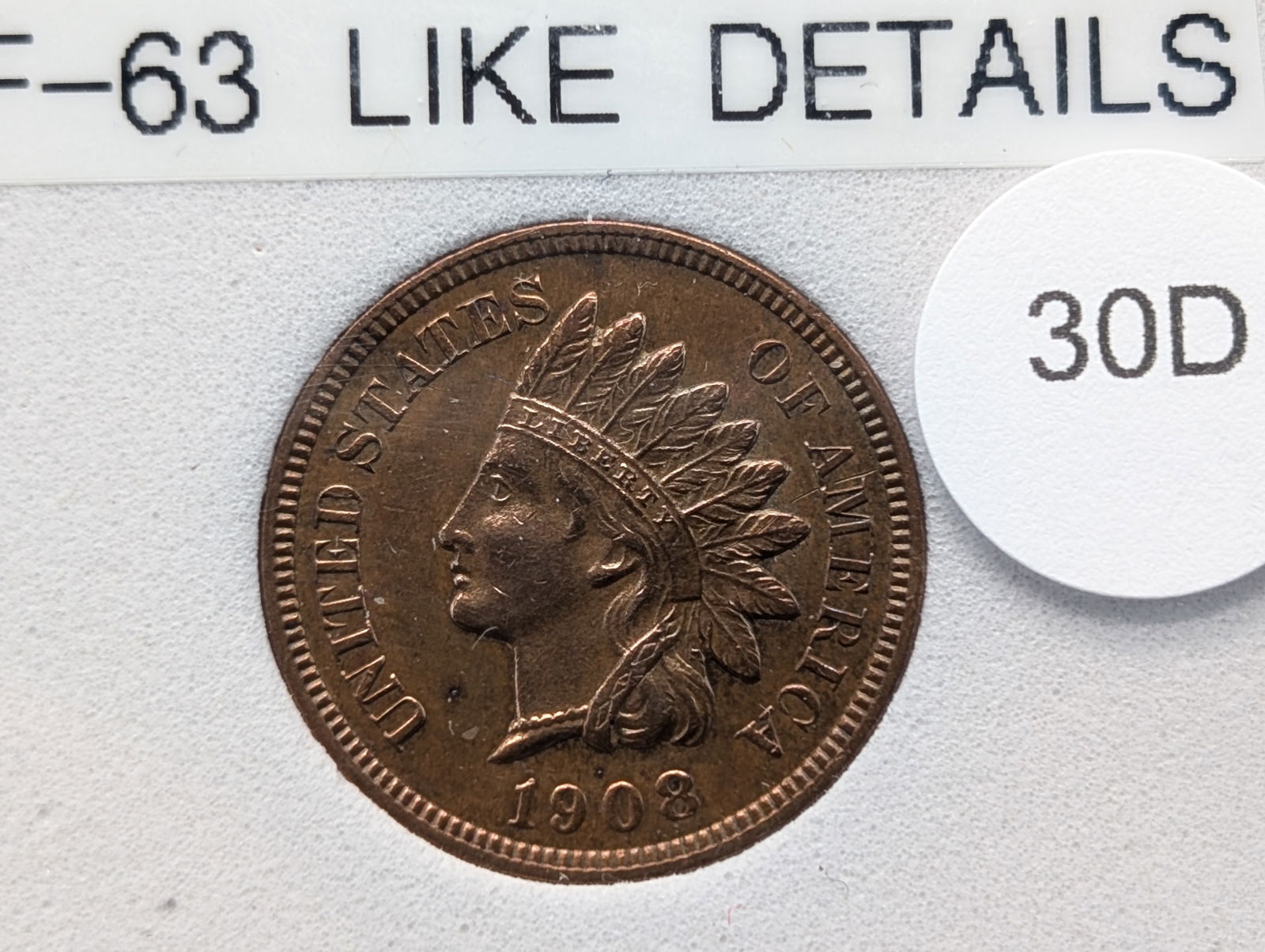 1908 Indian Head Cent, Full Liberty,4 Diamonds, PF-63 Like, Absolute Gem (1 of 3)
