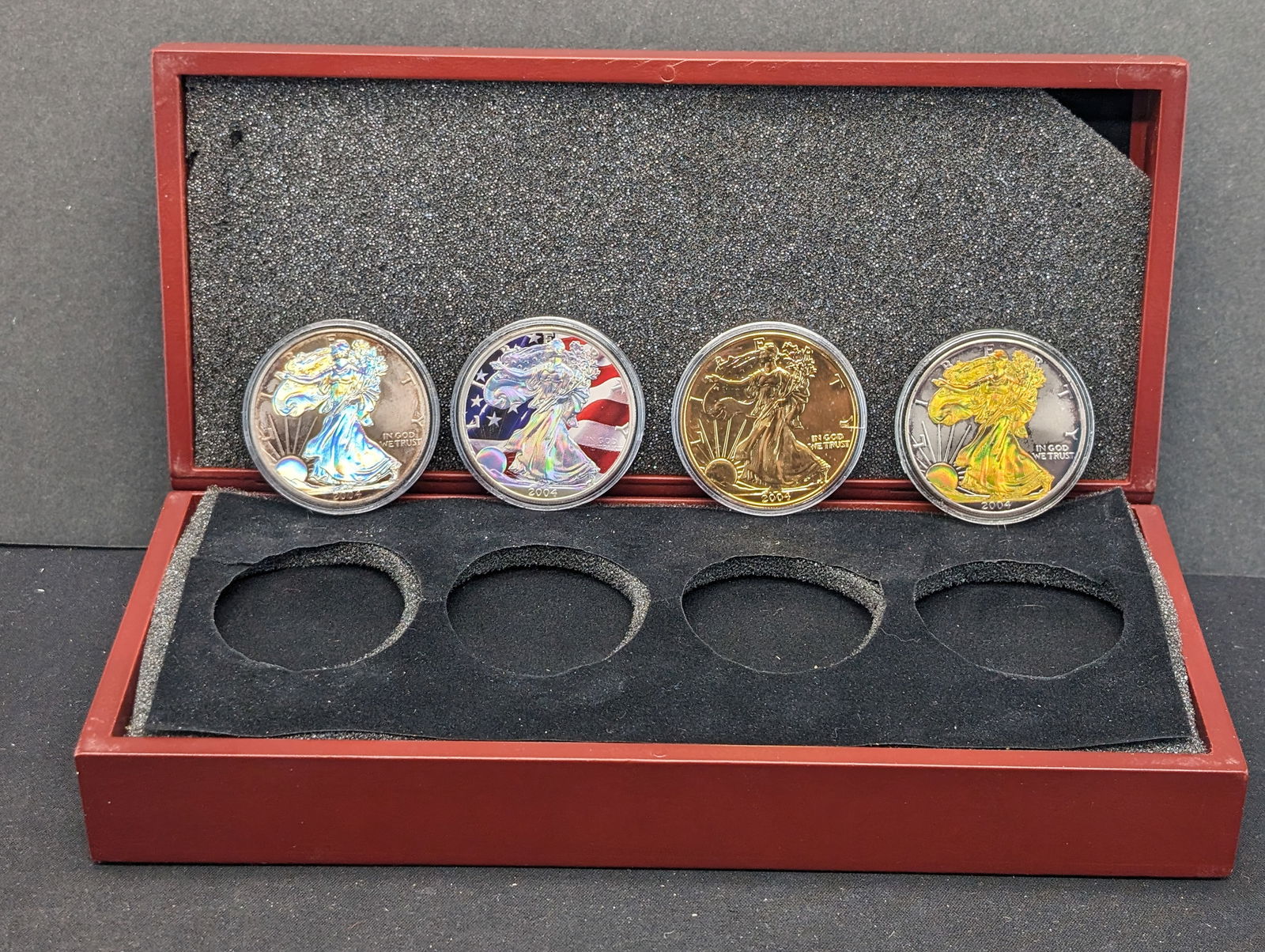 2004 American Silver Eagle Set- 4 Beautiful Colorized Eagles (1 of 6)
