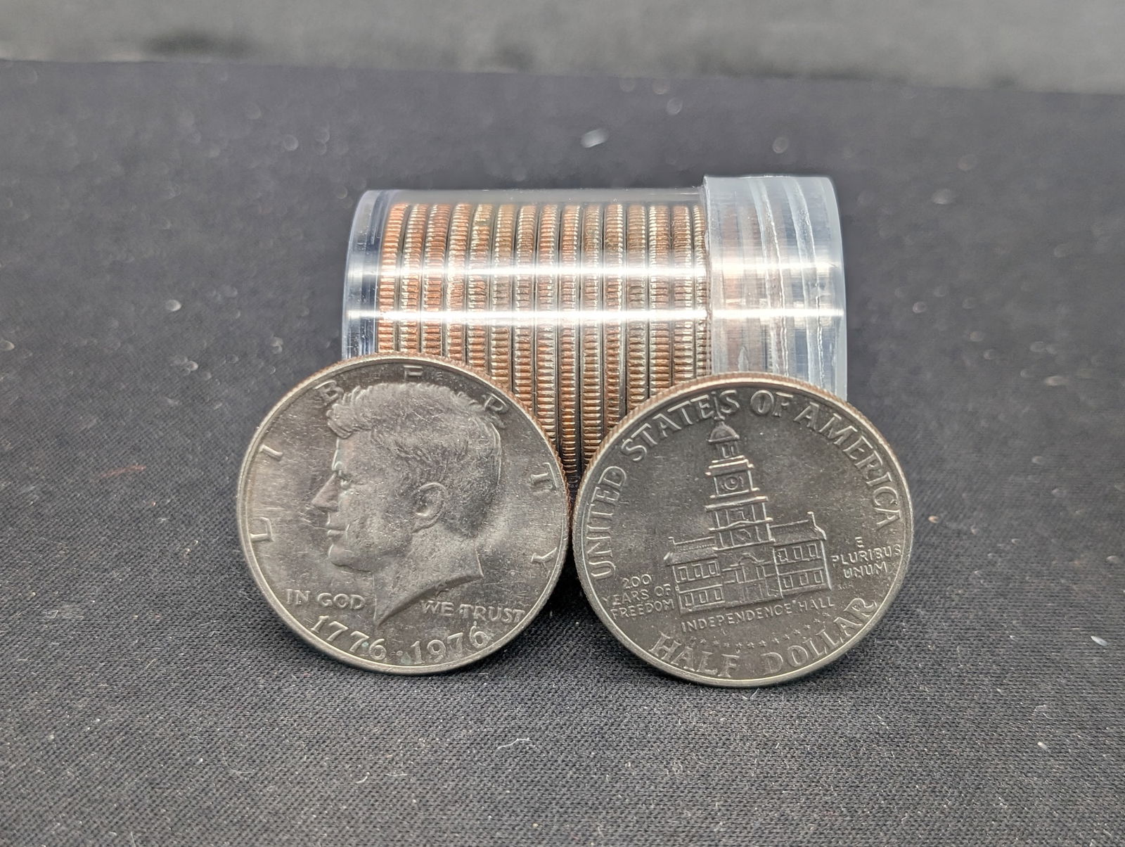 Tube of (20) 1976-P Clad Bicentennial Kennedy Half Dollars (1 of 2)