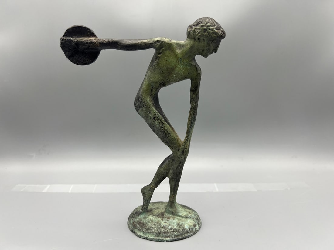 Vintage Bronze Olympic Greek Discus Statue (1 of 3)
