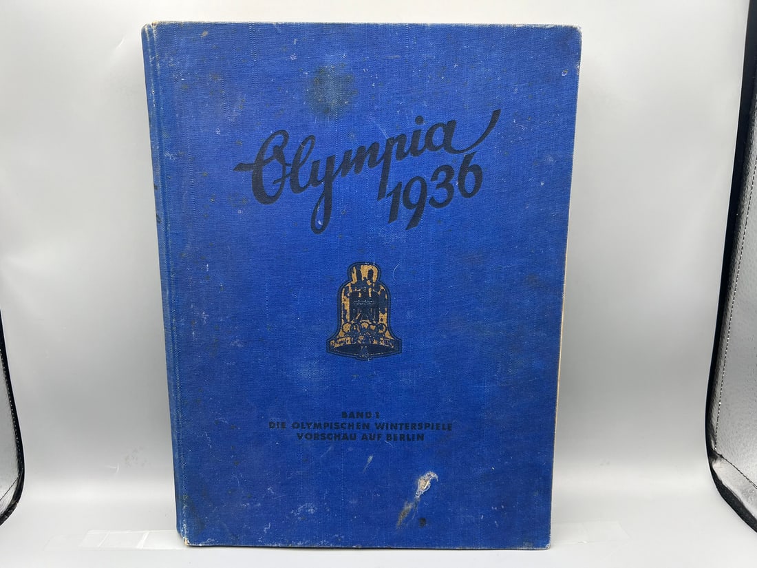 1936 Winter Olympics Book w/ 190+ Olympic Photos with Rare Olympic Map at Back of Book -Photos (1 of 17)