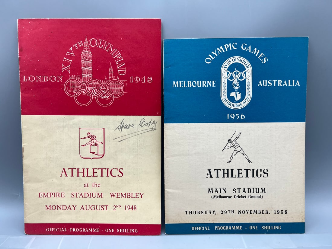 1948 London Olympics & 1956 Melbourne Olympic Programs Lot (2) (1 of 4)