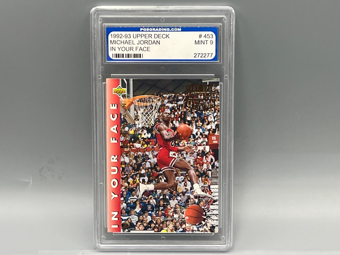 1992-93 Upper Deck #453 Michael Jordan In Your Face - Slabbed and graded by ProGrading (1 of 2)