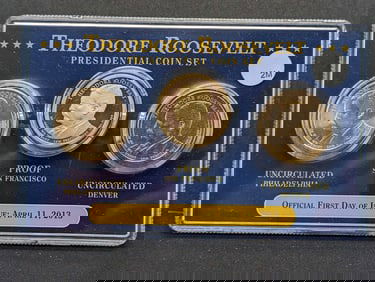 2013-P+D+S Theodore Roosevelt Pres. Dollar Set- P&D are UNC, S is Proof