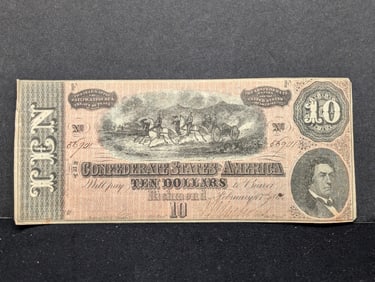 $10 Confederate Note 1864 Richmond