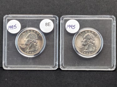 (2) 1995-P Clad Washington Quarters BU/MS
