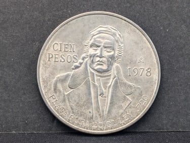 1978 Mexico 100 Pesos.  .720 silver. Choice BU.